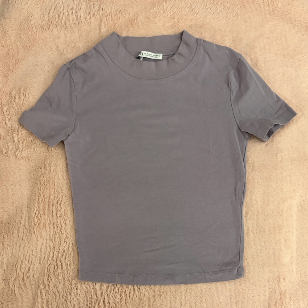 Zara Purple Cropped Tee